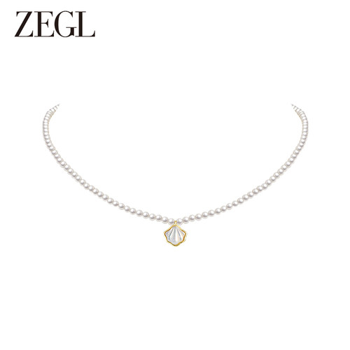 ZEGL母亲节礼物贝壳珍珠项链