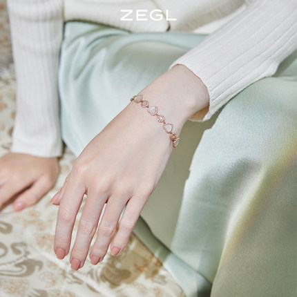 ZEGL爱心贝壳手链女ins小众设计轻奢秋冬闺蜜520送女朋友礼物手饰