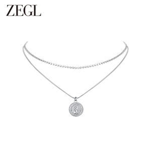 ZEGL时尚个性银币叠戴项链