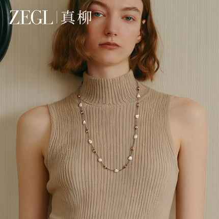 ZEGL毛衣链长款女复古通勤项链轻奢小众美拉德叠戴锁骨链秋冬饰品