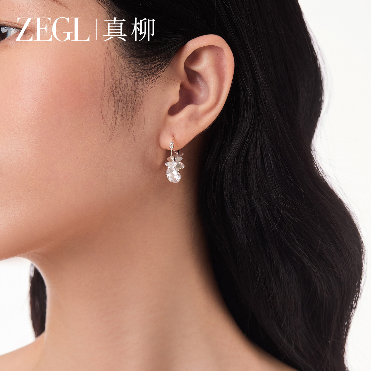 ZEGL真柳碎银耳扣耳环女独特漂亮耳饰轻奢高级感圈圈耳圈新款爆款