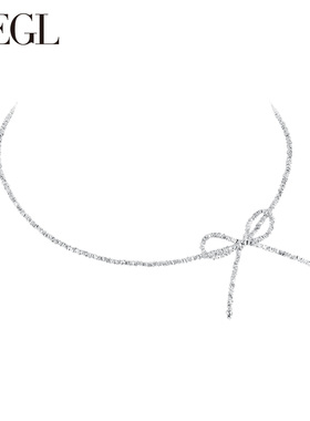 ZEGL蝴蝶结碎银颈链女轻奢锁骨链
