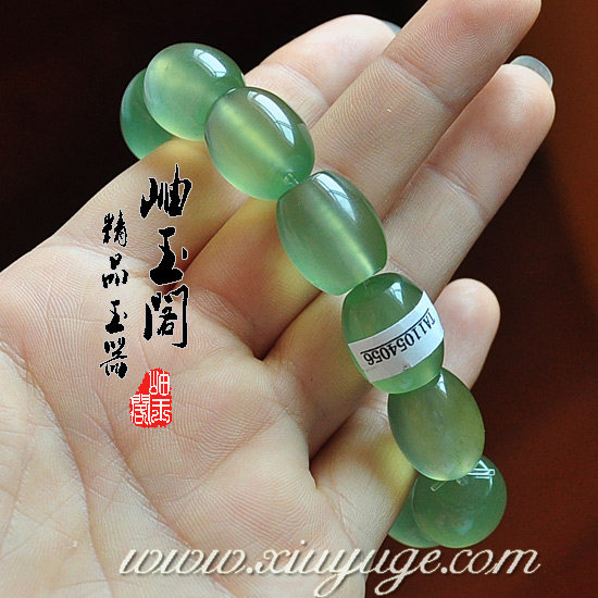岫玉阁专柜正品天然岫岩玉180料手链 收藏级岫玉手串 附证书4056