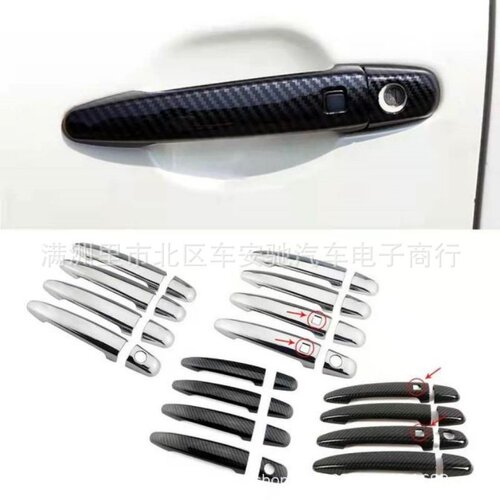 适用于丰田portespade10-20款拉手车门外把手碳纤纹黑装饰汽车