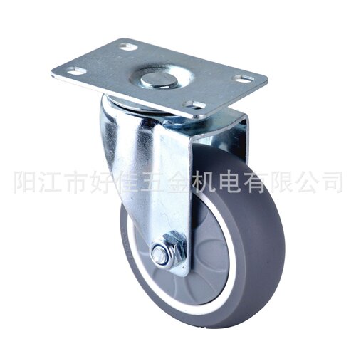 源头工厂产品100X32mm中型静音轴承环保人造橡胶TPR平板万向脚轮