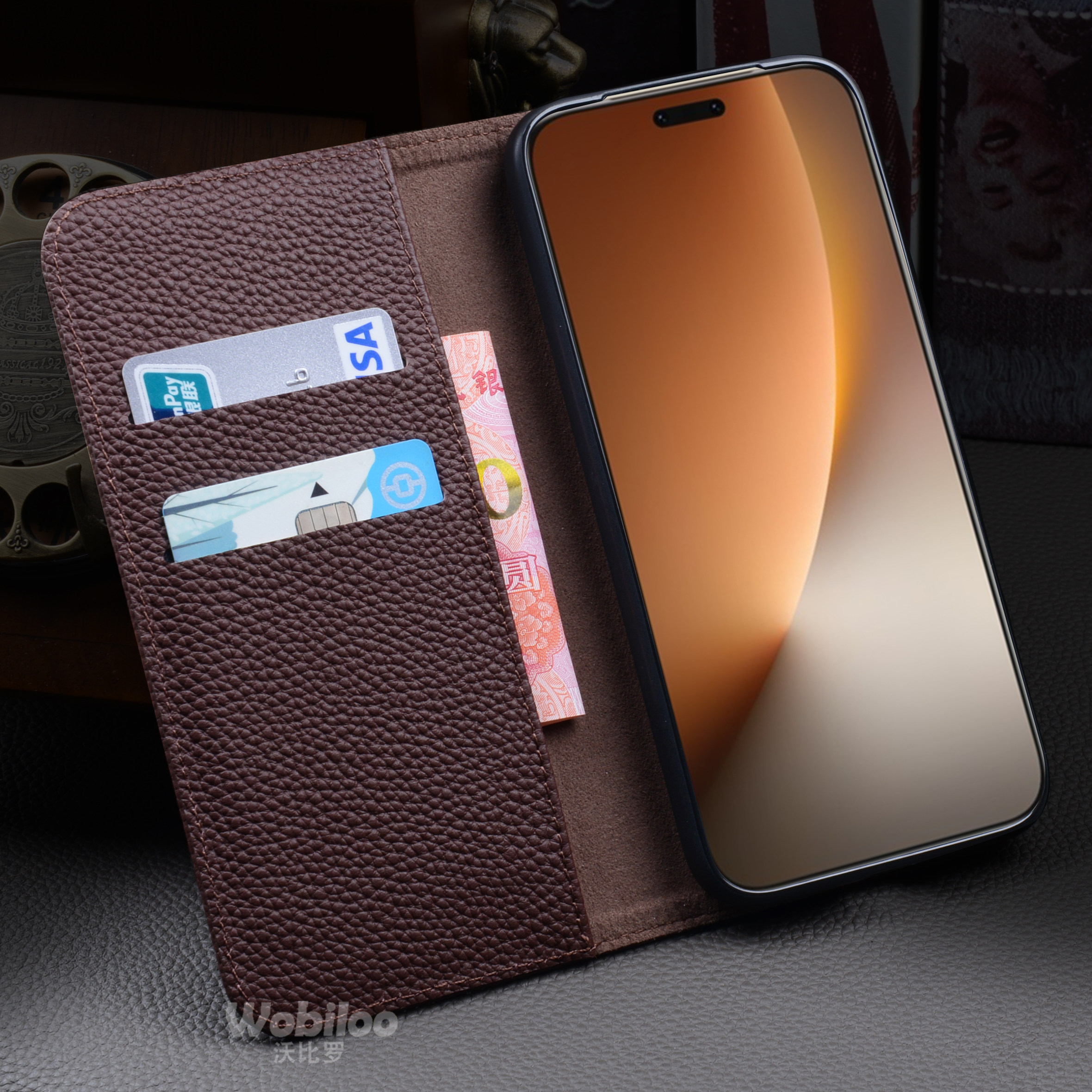 适用于荣耀Magic8手机保护套真皮商务高档大气Magic8Pro全包新款Magic7可插卡手机壳Magic7Pro时尚轻奢男女款