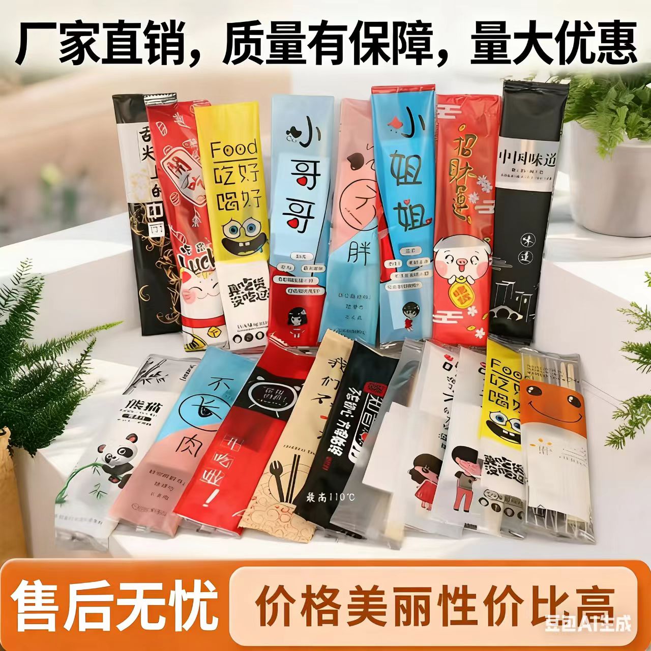 一次性筷子四件套餐饮竹筷定制