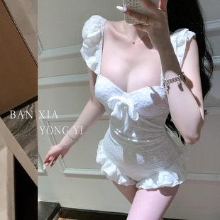 2025新款 连体泳衣女性感辣妹小胸聚拢显瘦显白保守泳衣泡温泉度假