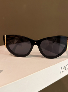 复古无框一体高级质感猫眼墨镜女士方圆脸显瘦2025新款太阳眼镜潮