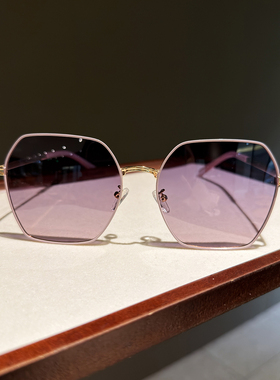 LAOPING 金属大框紫色高清偏光太阳镜女士高级感防紫外线遮阳墨镜