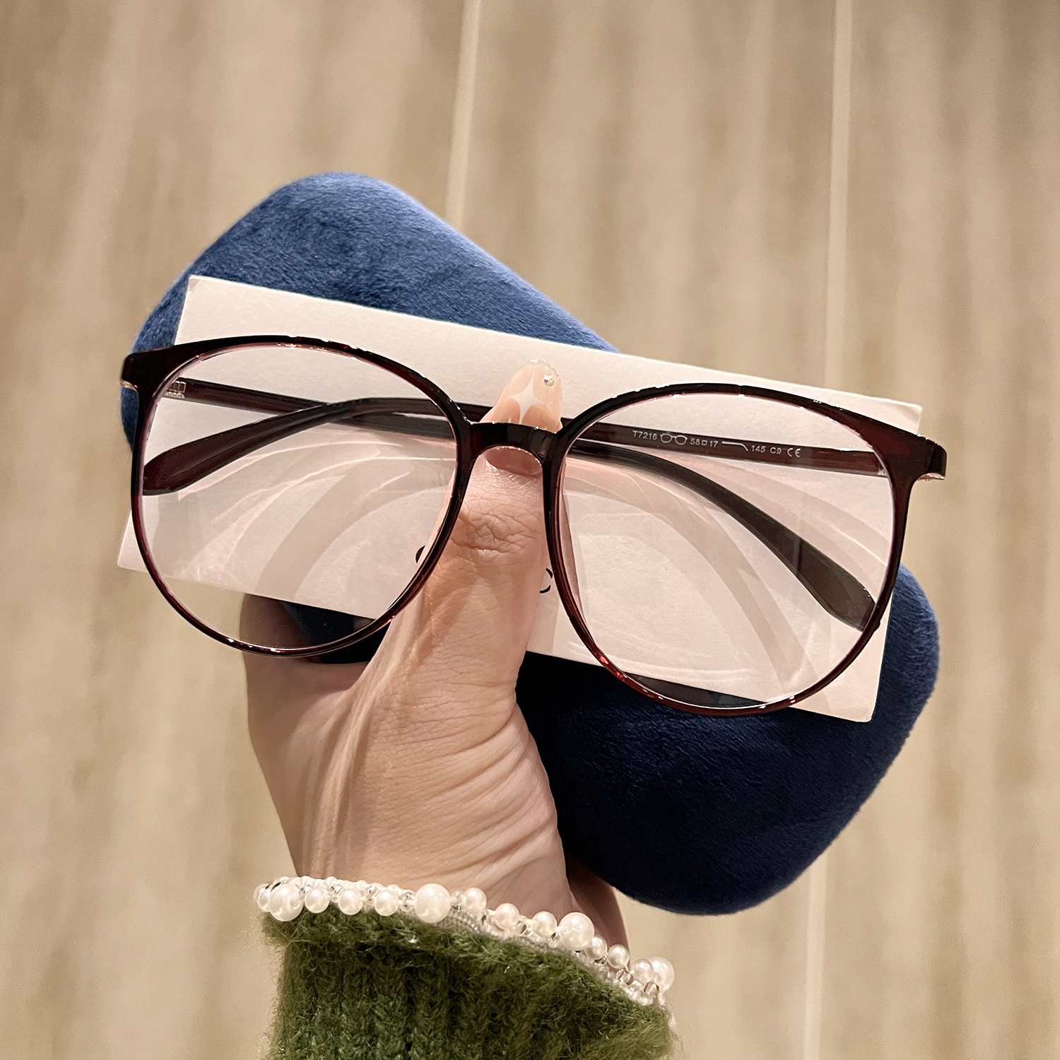 16克超轻TR90眼镜大框女可配近视度数椭圆高级感防蓝光平光镜架男