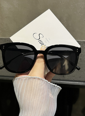 韩版gm椭圆形黑色墨镜女