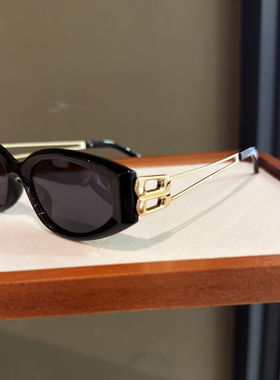 LAOPING复古猫眼女太阳眼镜黑色高级感防紫外线百搭墨镜2026新款