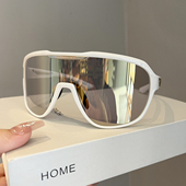 欧美户外跑步运动太阳眼镜女大框骑行护目镜防紫外线墨镜男防风沙