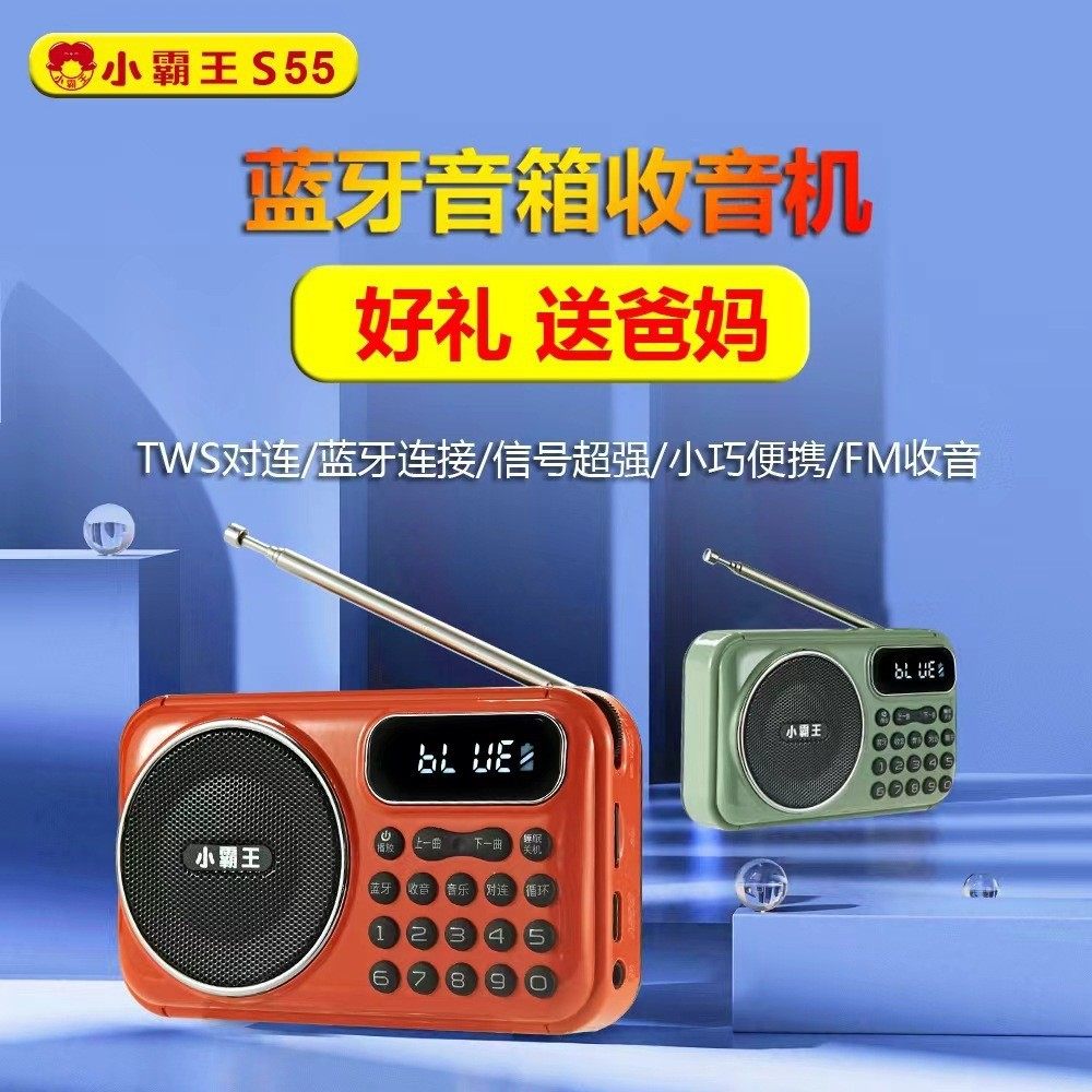 小霸王S55收音机插卡音箱便携式迷你音响老人音乐播放机评书机