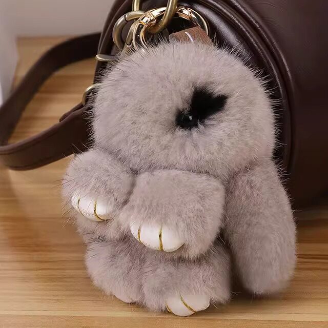 水貂毛小挂件毛绒可爱网红兔子