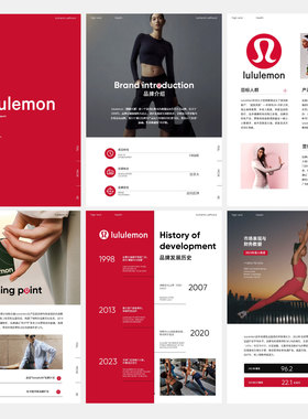 A4竖版lululemon品牌分析PPT模板
