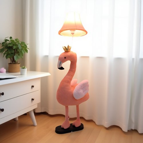 火烈鸟落地灯立式台灯床头灯卧室北欧少女学生宿舍led落地灯创意