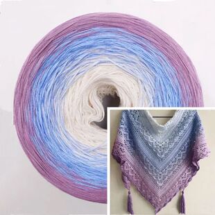 纯棉丝光棉长段染渐变色妖精线蛋糕线春夏钩织裙子披肩围巾宝宝线