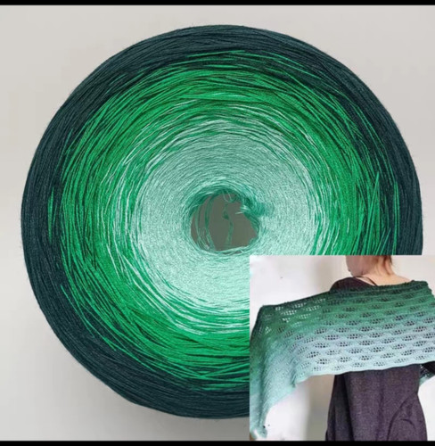 100%纯棉蕾丝蛋糕线小妖精手工渐变长段染 DIY镂空披肩儿童裙毛线