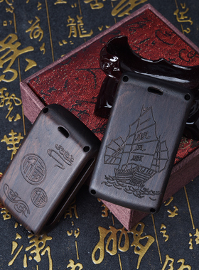 紫檀木汽车钥匙壳沃尔沃21款XC60 S90 新款XC90钥匙包遥控套