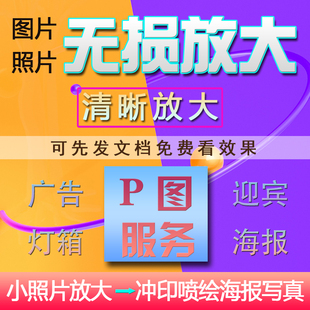 照片放大图片无损扩大小图变大图模糊变清晰高清壁纸大海报背景墙
