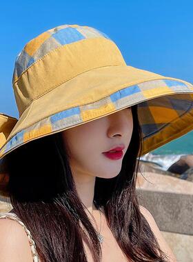 渔夫帽防晒帽子女夏季大檐遮阳帽