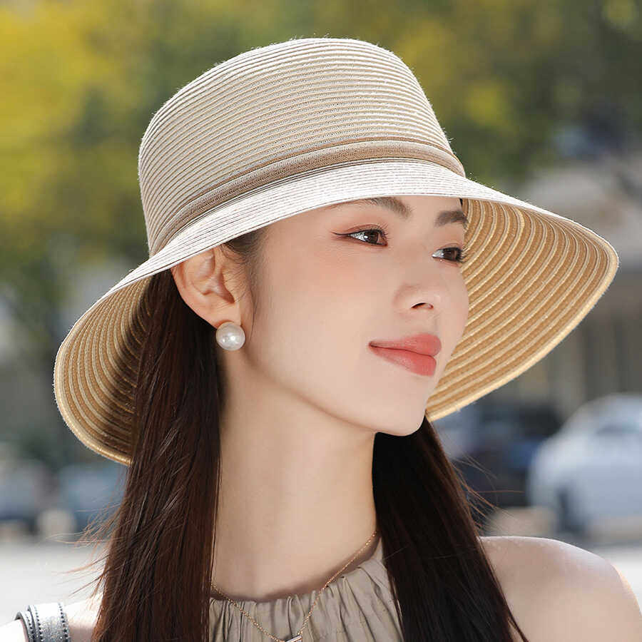 沙滩度假遮阳帽大檐夏季气质