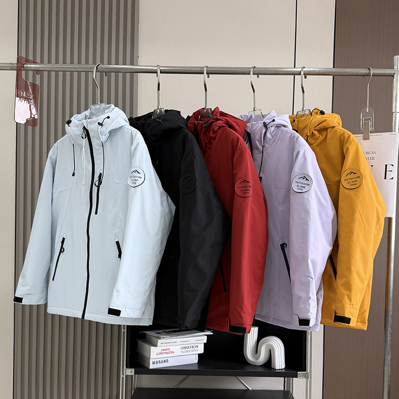 大厂订单!男女款冬季防风防泼水保暖夹棉冲锋衣连帽棉服登山外套