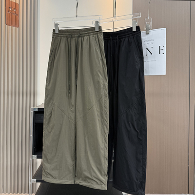 大厂订单！松紧腰双层加绒保暖户外速干束脚休闲九分裤锥形裤女冬