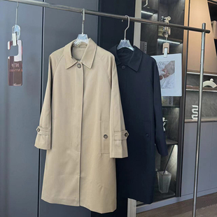 木巨1W+篙端气质廓形显瘦翻领小个子挺括有型中长款风衣外套女秋