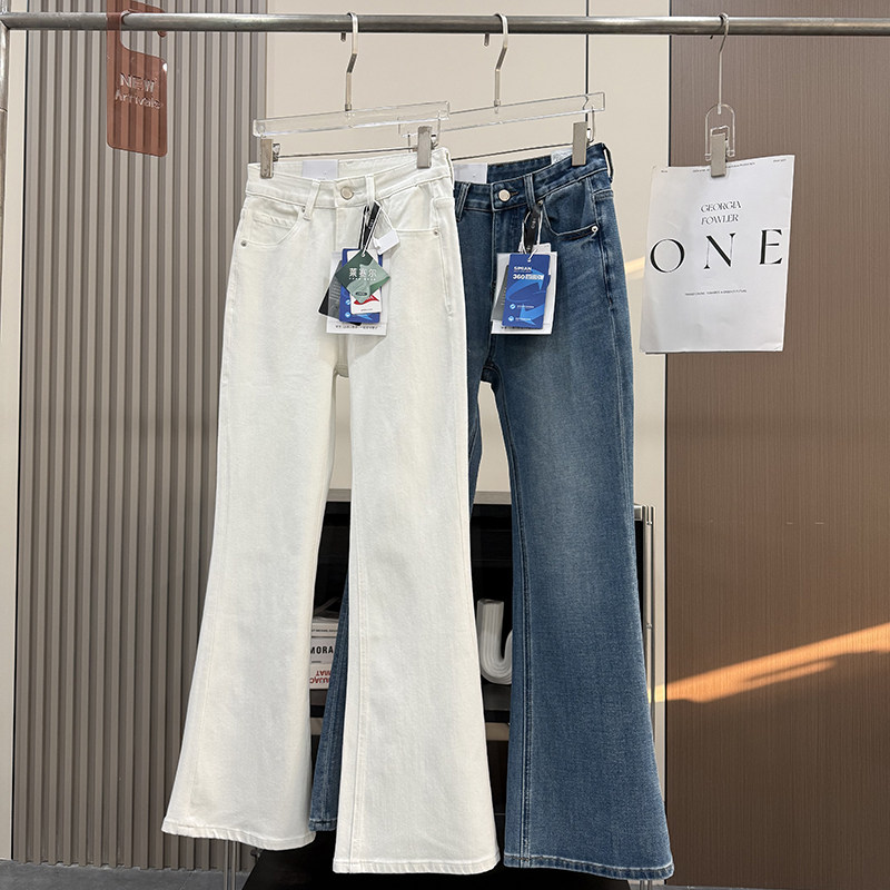秒变大长腿！春季新品四面弹高腰修身显瘦提臀微喇叭牛仔裤长裤女
