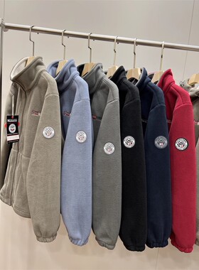 挪威单篙克重情侣款户外防寒加厚双面加绒保暖连帽夹克摇粒绒外套