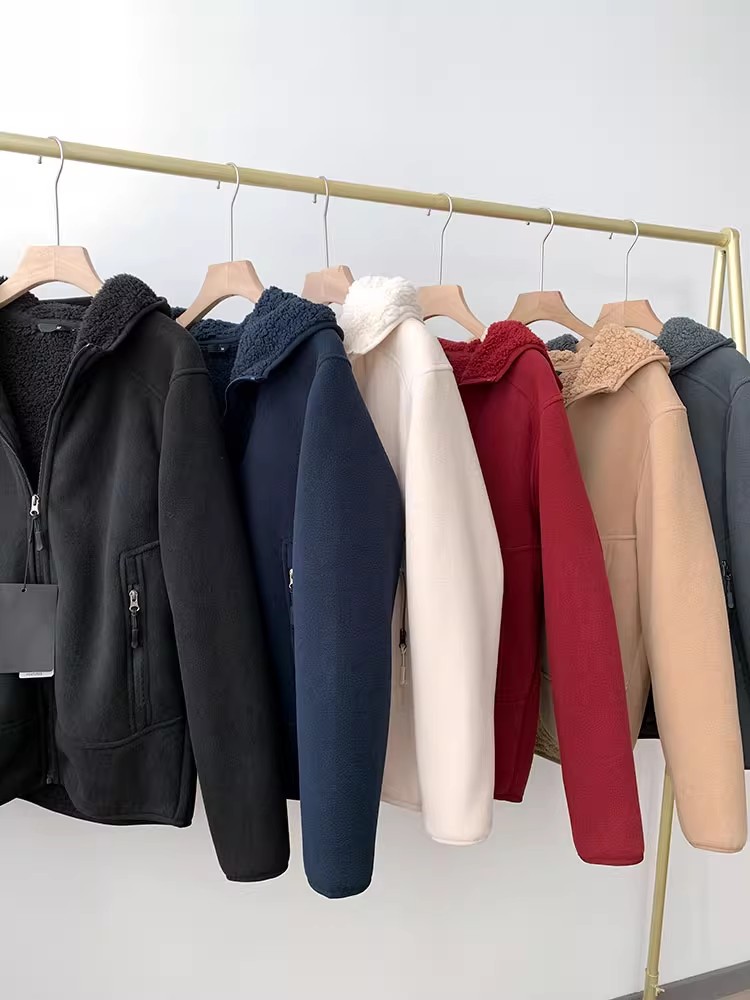 加厚保暖双面摇粒绒防风外套卫衣