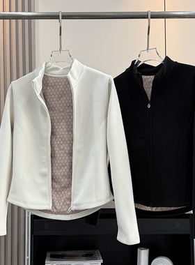 LU系风！轻薄鹅绒修身百搭小蛮腰保暖立领双拉链开衫外套内搭女冬