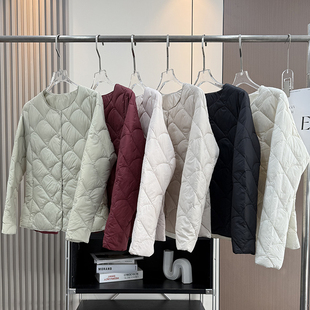 显瘦百搭轻薄无领内胆保暖内搭羽绒服外套女 修身 大厂订单 秋冬款
