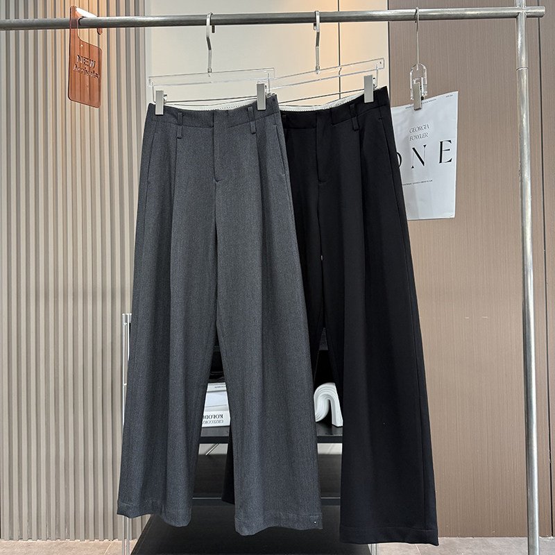 大厂订单！专属拱针西裤~定纺天丝羊毛双褶微茧型阔腿休闲裤女