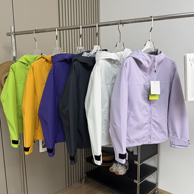 户外三防面料！多巴胺色轻量防风防水连帽软壳冲锋衣夹克登山服春