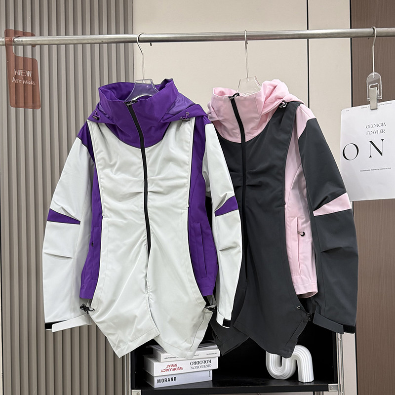 大厂订单!男女款秋冬硬核户外防风防泼水假两件冲锋衣登山服外套