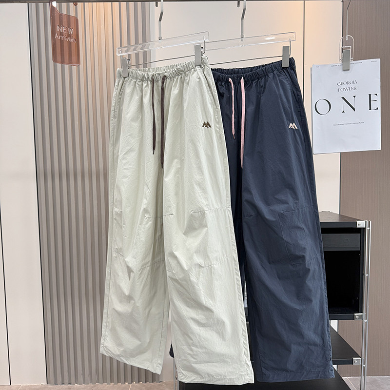 大厂订单！秋季新品松紧腰显瘦百搭刺绣户外休闲运动裤长裤女