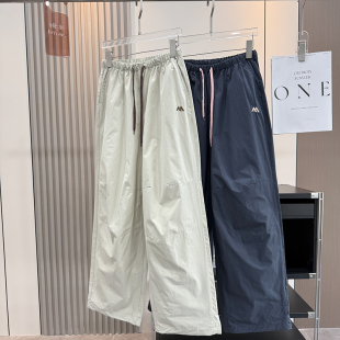 长裤 大厂订单 松紧腰显瘦百搭刺绣户外休闲运动裤 新品 女 秋季