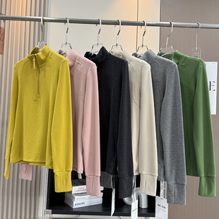 大厂订单 女 秋冬立体剪裁自发热红外抗菌面料立领德绒卫衣打底衫