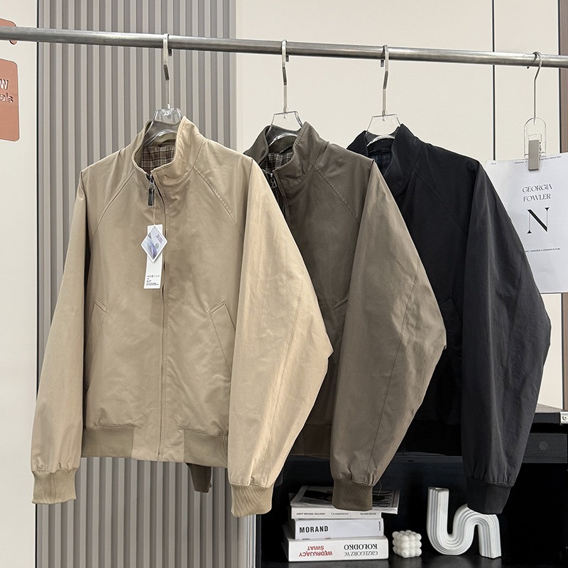 大厂订单!男女同款春季宽松哈灵顿茄克外套立领长袖拉链休闲夹克