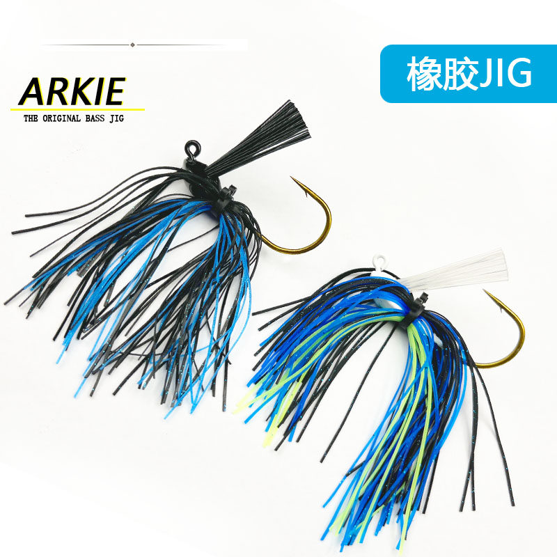 jig 路亚饵假饵胡须佬硅胶丝挡草铅头钩防挂底钩钓组鲈鱼鳜鱼钓钩