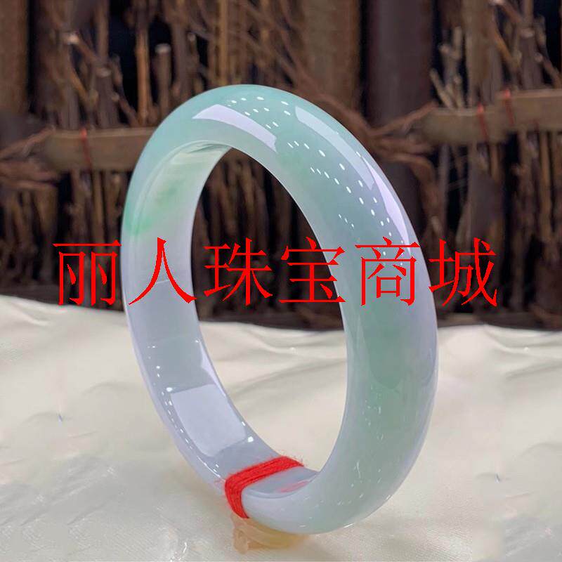 翡翠色玉手镯冰糯种圆镯子玉石少女款处理阳绿浅绿正圈玉镯手饰品