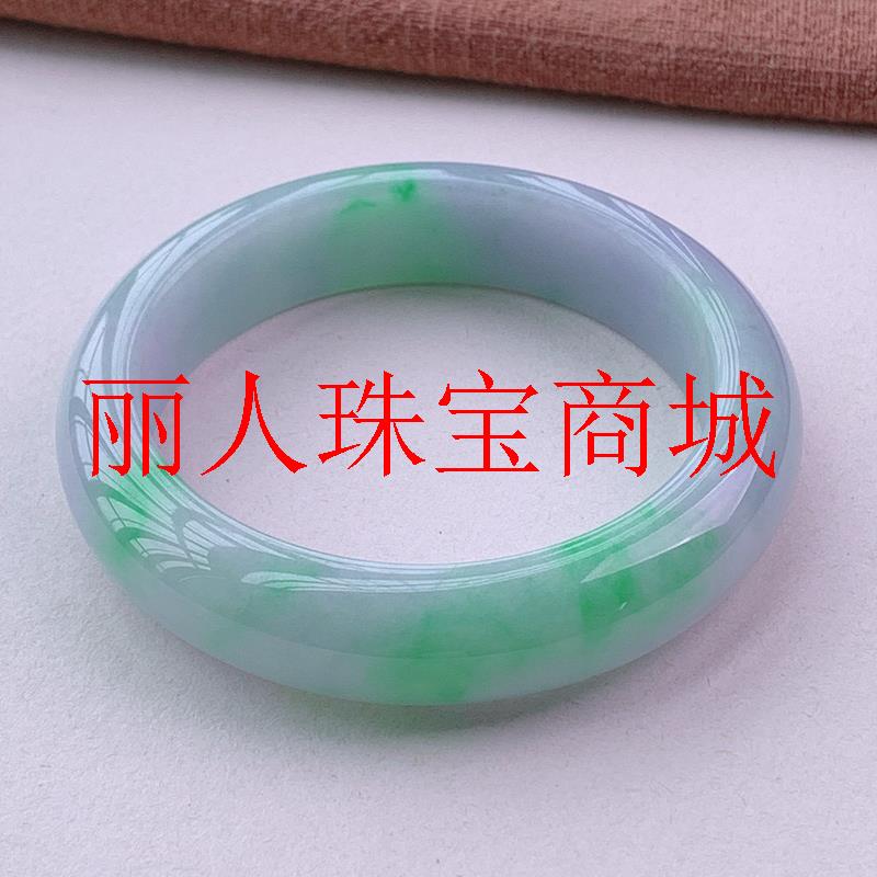 冰糯种飘花紫罗兰正圈厚底手镯春