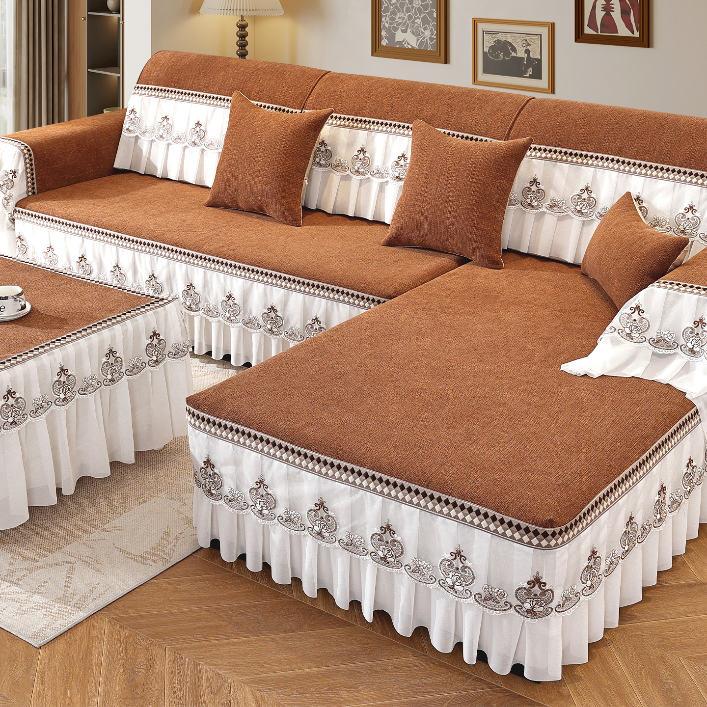 沙发垫盖布坐垫贵妃全包沙发套罩