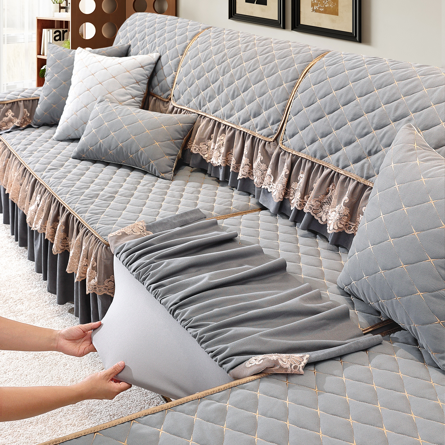 欧式全包沙发套罩笠坐垫盖布套子