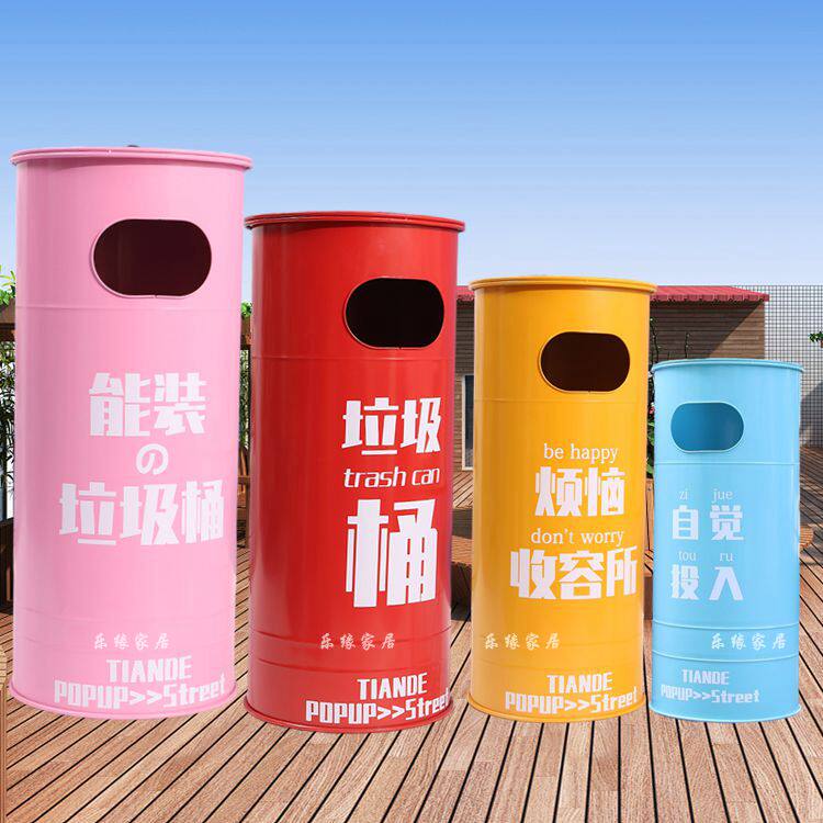 复古铁艺工业风做旧大号消防栓垃圾桶创意餐厅个性酒吧装饰品摆件