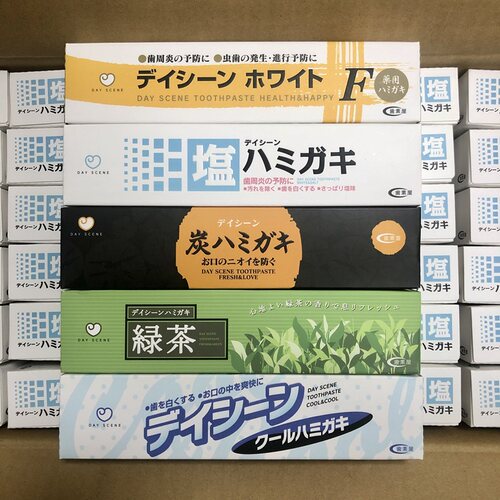 日本齿素屋茶盐炭含氟牙膏成人